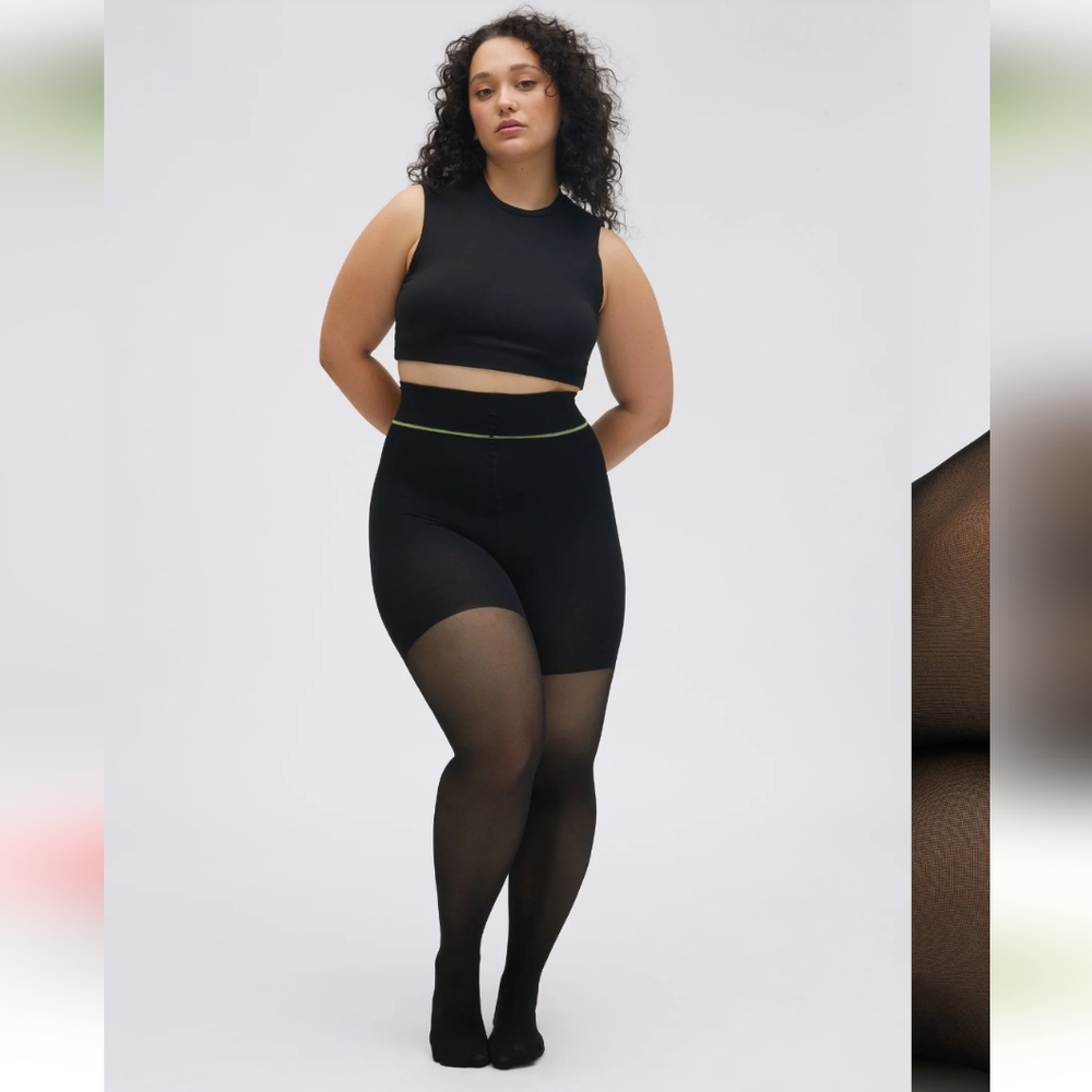 Sheertex shaping sheer rip-resist tights, size S, black